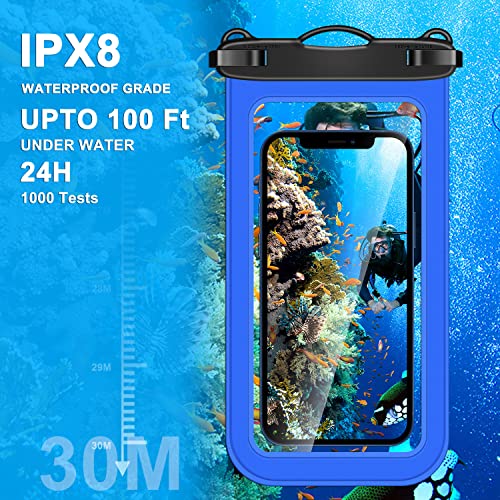 v-Golvin Universal Waterproof Phone Pouch IPX8 Underwater Case Cell Phone Dry Bag for iPhone 14 13 12 11 Pro Max SE 2020 XS Max XR 8 7 6s Plus S22 S21 Note 20 Ultra & Phones Up to 8"