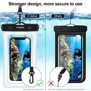 v-Golvin Floating Universal Waterproof Phone Pouch with Card Slot&Lanyard, IPX8 Cellphone Dry Bag Waterproof Case for iPhone 14 13 12 11 Pro Max SE XS XR S10 S9 Note 20/10 Up to 7" -2 Pack Black