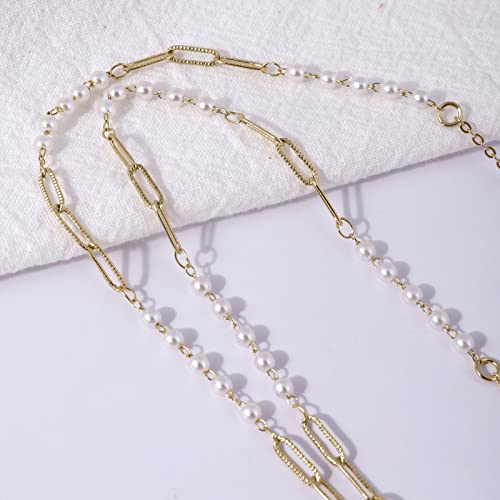 EGEN Female Magnetic Anti-Lost Strap Holder Necklace White Pearl Copper Chain for Airpods Pro 3 2 1,72cm Bag