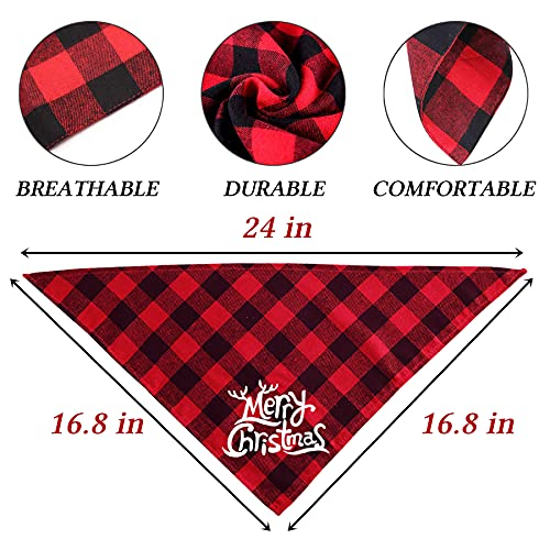 STMK Holiday Plaid Dog Bandanas, 4 Pack Halloween Thanksgiving Day Christmas Dog Bandana for Halloween Thanksgiving Day Christmas Dog Puppy Costume Decorations (Holiday Style)