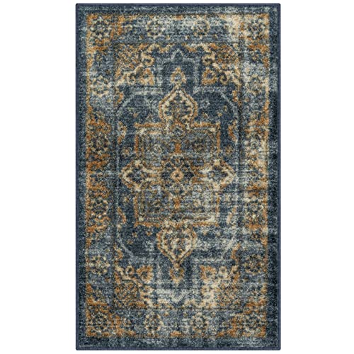 Maples Rugs Ava Traditional Tapestry Kitchen Rugs Non Skid Accent Area Carpet [Made in USA], Persian Gold, 1'8 x 2'10