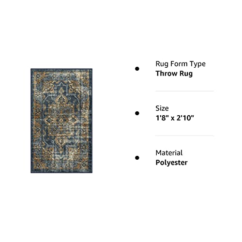 Maples Rugs Ava Traditional Tapestry Kitchen Rugs Non Skid Accent Area Carpet [Made in USA], Persian Gold, 1'8 x 2'10