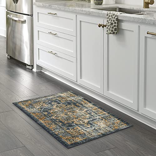 Maples Rugs Ava Traditional Tapestry Kitchen Rugs Non Skid Accent Area Carpet [Made in USA], Persian Gold, 1'8 x 2'10