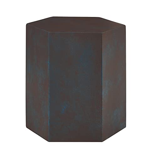 Ball & Cast End Concrete Accent Side Table, Rust Brown