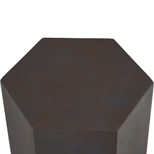 Ball & Cast End Concrete Accent Side Table, Rust Brown