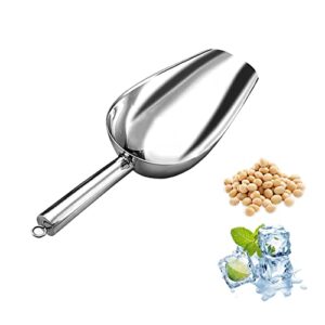 metal ice scoop 3 oz, small stainless steel ice scooper for ice maker ice bucket kitchen freezer bar party wedding, heavy duty ice cube scooper, food scoops, dishwasher safe, silver, bbb-3 oz