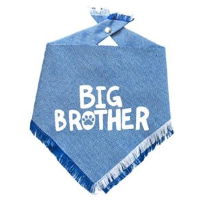 everything tailed blue big brother dog bandana for pregnancy announcement, pet photo prop, handkerchief and/or scarf for dog, fits medium to large dogs
