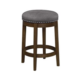 ball & cast swivel counter stool kitchen bar stools 25" h backless stool chair, grey faux leather
