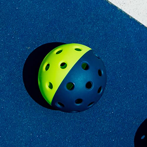 PCKL Optic Speed Pickleball Balls | Indoor & Outdoor | 4 Pack of Balls | Built to USAPA Specifications (Outdoor Duotone Navy/Neon Green)