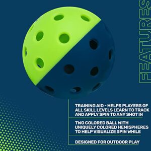 PCKL Optic Speed Pickleball Balls | Indoor & Outdoor | 4 Pack of Balls | Built to USAPA Specifications (Outdoor Duotone Navy/Neon Green)