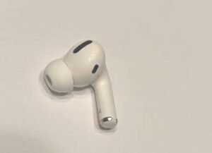 single earbud replacement with detachable ear hooks (size m) for airpods pro r right side, white