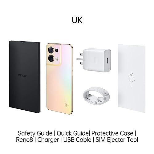 OPPO Reno 8 Dual-Sim 256GB ROM + 8GB RAM (GSM only | No CDMA) Factory Unlocked 5G Smartphone (Shimmer Gold) - International Version