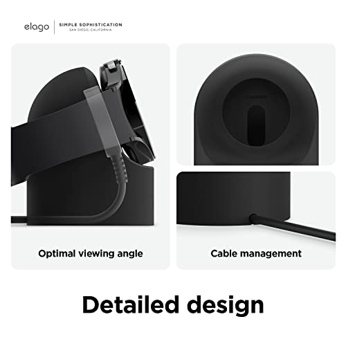 elago GW2 Stand Compatible with Samsung Galaxy Watch 6 Series / 5 Charger Stand (40, 44mm) / 5 Pro Charger Stand (45mm) 2022-2023 - [Black] [Charging Cable Not Included]