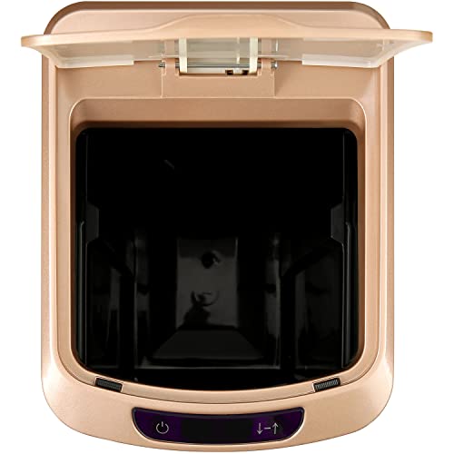 Hanover Home Hands-Free Metal Trash Can with Fingerprint-Resistant Finish, Soft-Close Motion Sensor Lid, and Removable Bin for Bathroom and Bedroom - 3.2 Gallons (12 Liters) in Rose Gold