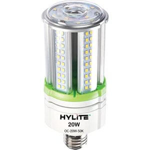 hylite led lighting 20w high performance led omni-cob lamp, 360º, (~100w hid), 50k, 3000 lm, 100~277v for commercial industrial lighting warehouse high bay light fixture garage workshop, white