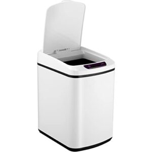 Hanover White 9-Liter / 2.3-Gallon Trash Can with Sensor Lid