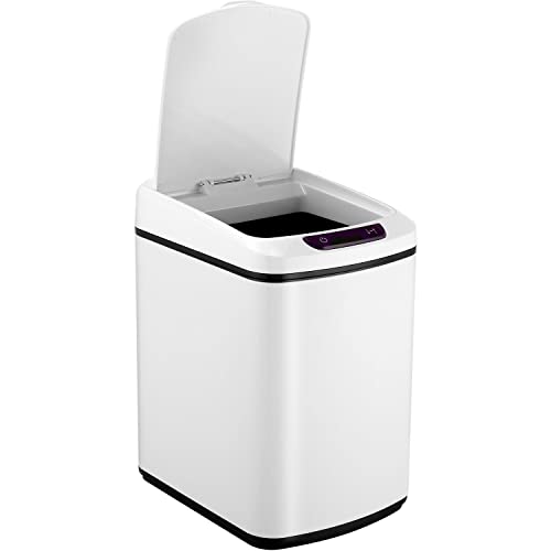 Hanover White 9-Liter / 2.3-Gallon Trash Can with Sensor Lid