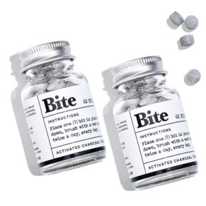 bite toothpaste bits with nano hydroxyapatite - eco and travel-friendly whitening toothpaste tablets (mint charcoal)