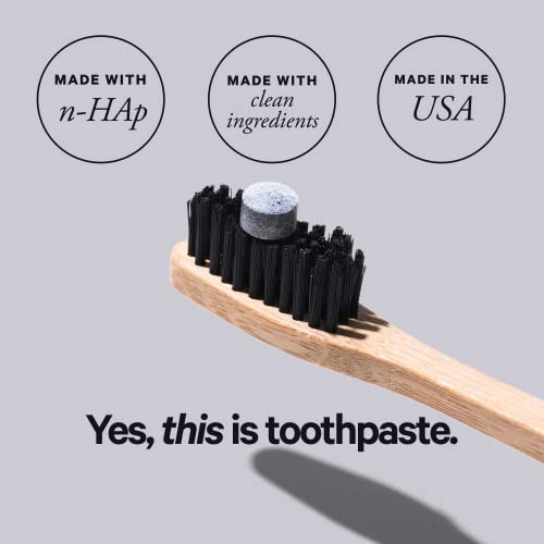 Bite Toothpaste Bits with Nano Hydroxyapatite - Eco and Travel-Friendly Whitening Toothpaste Tablets (Mint Charcoal)