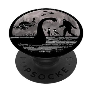 bigfoot loch ness monster nessie sasquatch ufo funny aliens popsockets standard popgrip