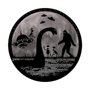 Bigfoot Loch Ness Monster Nessie Sasquatch Ufo Funny Aliens PopSockets Standard PopGrip