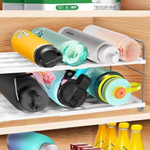 Expandable Water Bottle Organizer for Cabinet, Water Bottle Holder Storage Rack for Kitchen Pantry Organization, Height & Width Adjustable Cup Bottle Holder Shelf Organizers, Hold Up to 10 Bottles