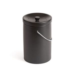 fox run black ceramic kitchen compost bin for countertops
