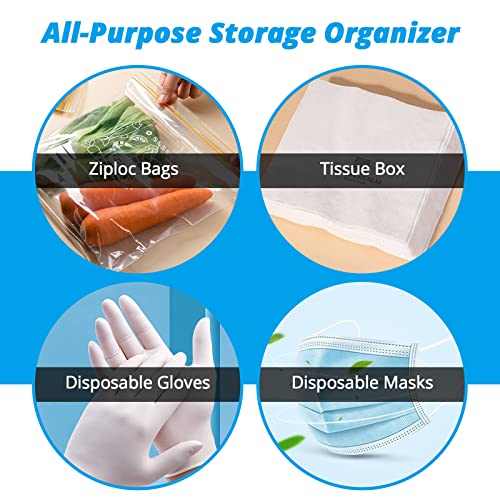 RUIDEO 4-Pack Storage Bag Organizer Compatible with Ziploc Bags, Acrylic Organizers for Kitchen Organization and Storage, Compatible with Gallon, Quart, Sandwich and Snack Size Bag, Plastic Bag Holder