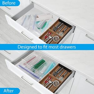 RUIDEO 4-Pack Storage Bag Organizer Compatible with Ziploc Bags, Acrylic Organizers for Kitchen Organization and Storage, Compatible with Gallon, Quart, Sandwich and Snack Size Bag, Plastic Bag Holder