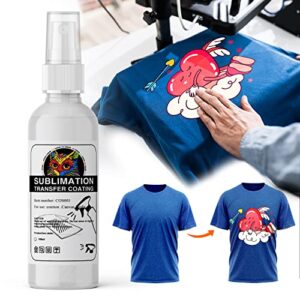 sublimation spray, sublimation spray for cotton shirts, sublimation coating spray apply all fabric, sublimation spray for cotton quick dry & super adhesion, waterproof, high gloss (100 ml)