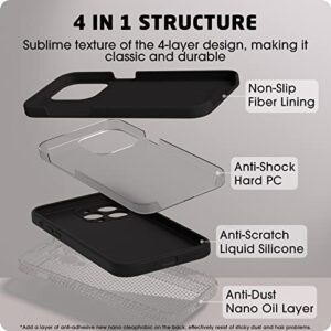 ABITKU Silicone Phone Case for iPhone 14 Pro- Includes 1 Screen Protectors, Soft Anti-Scratch Microfiber Lining - 6.1 inch, Black