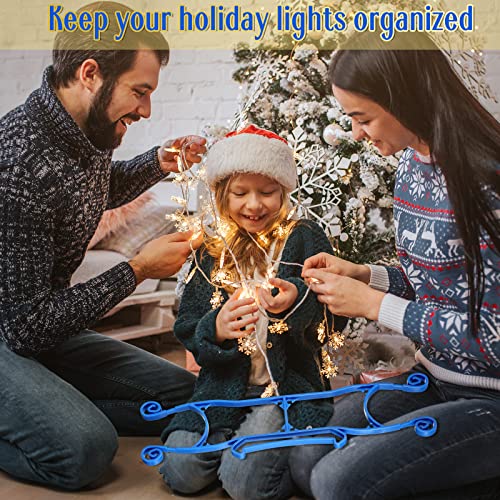 Vicenpal Christmas Lights Storage Holder, Holiday All-purpose Light Cord Wind up Organizer for String Lights, Extension Cords, Magnet Fishing Rope (Blue, Set of 6)