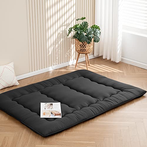 Futon Mattress Mattress Topper Twin Japanese Floor Mattress Memory Foam Tatami Foldable Sleeping Mattresses Camping Mattress,Black