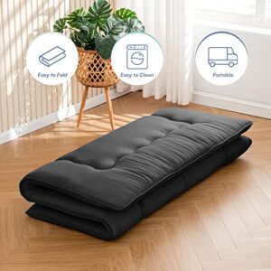 Futon Mattress Mattress Topper Twin Japanese Floor Mattress Memory Foam Tatami Foldable Sleeping Mattresses Camping Mattress,Black