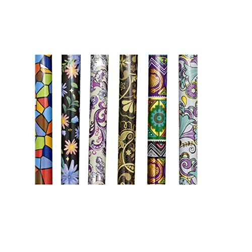 Lopenle 12PCS Fancy Floral Pens Retro Pens Flower Pens Vintage Boho Patterns Gel Pens Black Ink 0.5mm For School Office Christmas Party.…