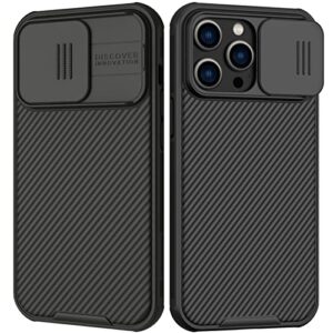 nillkin for iphone 14 pro max case with slide camera cover [lens protection] camshield pro anti-scratch & shockproof protective phone case for iphone 14 pro max 6.7 inch - black