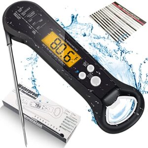 owoxer digital meat thermometer, instant read food thermometer with probe, waterproof cooking thermometer with backlight, professional grill thermometer for kitchen, outdoor and bbq