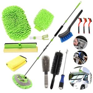 62 inch car wash brush mop windshield window squeegee, 14 pcs car wash set, car wash accessories details kit, car wash supplies, car detailing kit, car wash cleaning tools kit, for truck, rv, suv