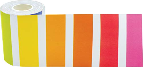 Teacher Created Resources Multi Bright Stitch 7" Fun Font Letters & Colorful Stripes Straight Rolled Border Trim - 50ft