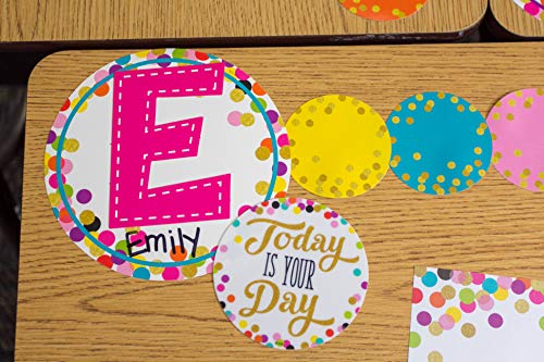 Teacher Created Resources Multi Bright Stitch 7" Fun Font Letters & Colorful Stripes Straight Rolled Border Trim - 50ft