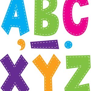 Teacher Created Resources Multi Bright Stitch 7" Fun Font Letters & Colorful Stripes Straight Rolled Border Trim - 50ft