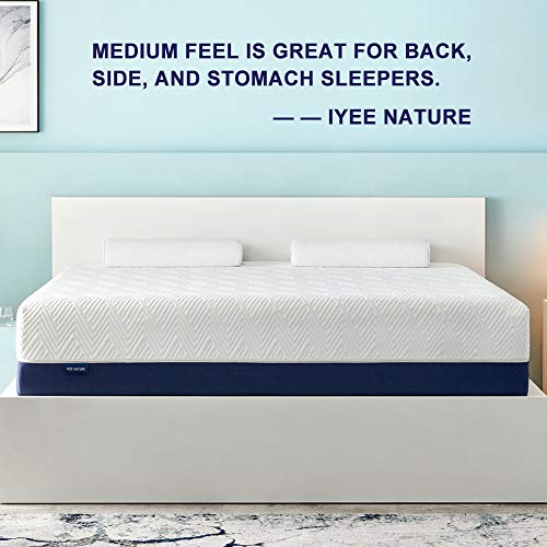 IYEE NATURE King Mattress, 14 inch Cooling-Gel Memory Foam Mattress in a Box, Breathable Bed for Restful Sleep, King Size Mattress 76" X 80" X 14"