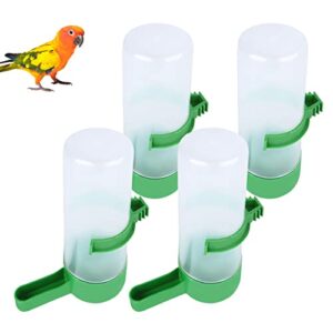 4pcs automatic bird feeders, bird water dispenser for cage, bird water feeder bottles bird drinker container hanging seed food dispenser water clip for parrots budgie, cockatiel, lovebirds finch