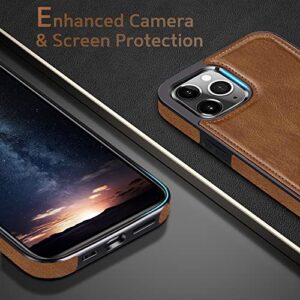 LOHASIC Compatible with Mag-Safe for iPhone 14 Pro Max Case, 2022 Classy Leather Magnets Soft Back Cover Shockproof Protective Phone Cases for iPhone 14 Pro Max 6.7 inch - Brown