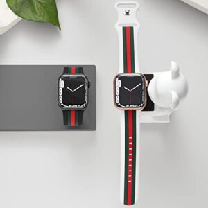 [2 Pack] Designer Bands Compatible with Apple Watch Band 38mm 40mm 41mm 42mm 44mm 45mm 49mm Men Women, Soft Silicone Sport Band Strap for Apple Watch Ultra 2 iWatch Series 9 8 7 SE 6 5 4 3 2 1