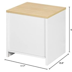 Homy Casa Inc MALVALES Night Stand 2 Levels Tables, Brown/White