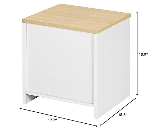 Homy Casa Inc MALVALES Night Stand 2 Levels Tables, Brown/White