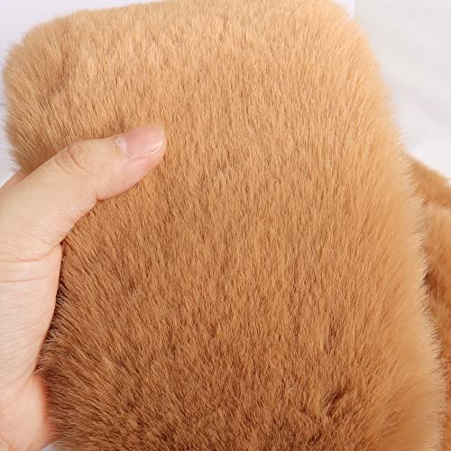 YAODHAOD Dog Scarf Winter Warm Plush Pet Dog Bandana Soft Dog Scarves Accessories Christmas Holiday Festive Clothes Outfits (Brown, Tail Triangle)