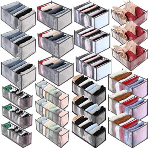 24 packs wardrobe clothes organizers foldable drawer clothing organizers drawer dividers clothing compartment storage box for bras socks underpants jeans shirts
