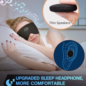 Sleep Headphones Bluetooth Headband Wireless - Upgraded Ergonomic ASMR Headphone Cool Gadget, Soft Sleeping Mask Music Sport Headband, Sleep headphones Gifts for Men Women Side Sleeper (Black)